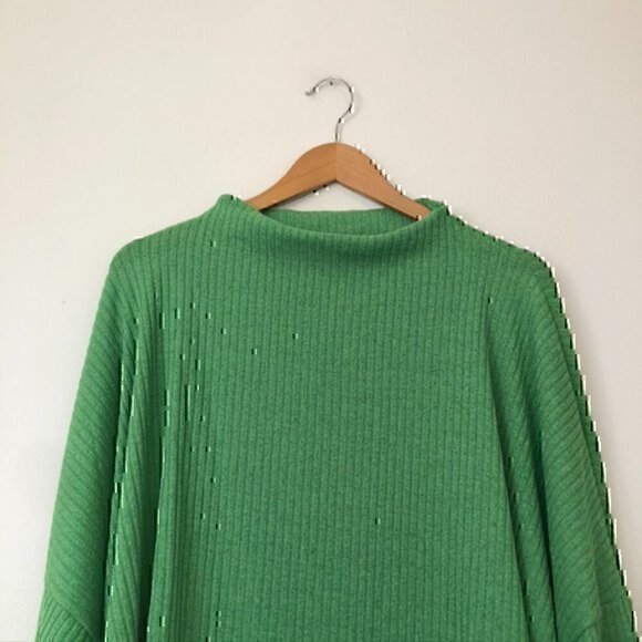 NEW NWT MODCLOTH Plus Size Casual Truth Mock Neck Top Solid Green Long Sleeve 4X - Picture 4 of 12